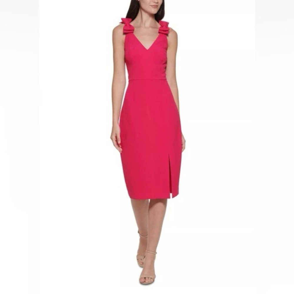 Nordstrom Eliza J Vibrant Pink Midi Dress